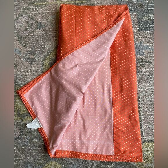 Simple Orange White Dot Bed Flat Top Sheet - Picture 2 of 6